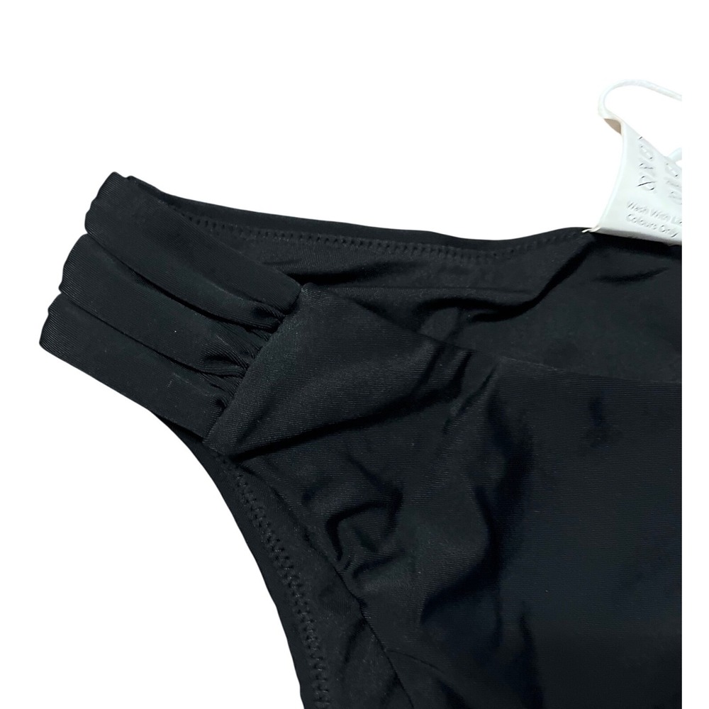 Halara Black High Waisted Ruched Bikini Bottoms Swimsuit Beachwear Size XS NWT - Picture 3 of 7